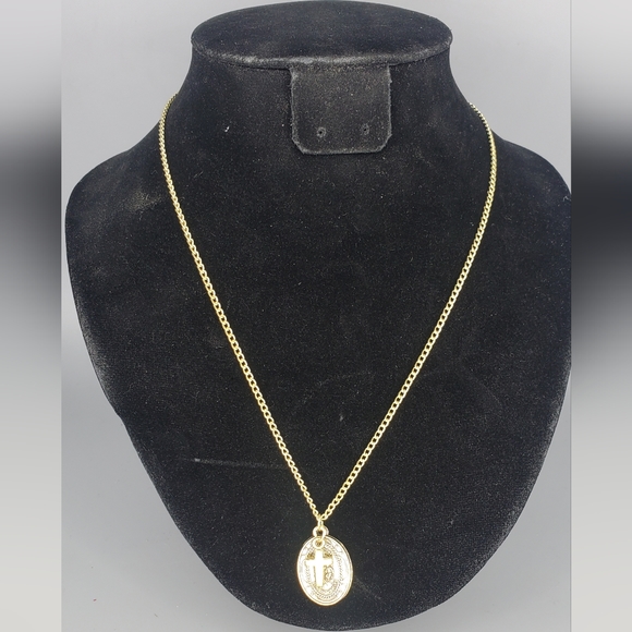 St. Anthony Goldtone Religious Medallion Necklace - Picture 2 of 5